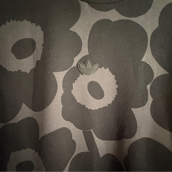marimekko adidas Collab Print Sweatshirt XL NWT Unisex BLACK - Picture 4 of 4